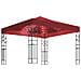 Gazebo con Stringa di Luci LED 3x3 m Rosso Vino - Foto miniatura 1