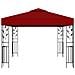 Gazebo con Stringa di Luci LED 3x3 m Rosso Vino - Foto miniatura 2