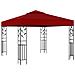 Gazebo con Stringa di Luci LED 3x3 m Rosso Vino - Foto miniatura 3
