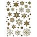 Foglio Adesivo Dorato Fiocchi Di Neve - Foto miniatura 1