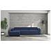 Divano Fisso Licia, Divano Componibile A 4 Posti Con Penisola Sinistra, 100% Made In Italy, Sofà Moderno In Tessuto, Cm 340x170h70, Blu - Foto miniatura 1