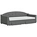 Divano Letto Estraibile Cassetti Grigio Scuro 90x200cm Tessuto - Foto miniatura 9