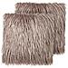 Set Di 2 Cuscini Corokia Finta Pelliccia 45 X 45 Cm Beige Tinta Unita - Foto miniatura 6
