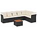 Set Divani da Giardino con Cuscini 8 pz Nero in Polyrattan - Foto miniatura 1