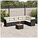 Set Divani da Giardino con Cuscini 8 pz Nero in Polyrattan - Foto miniatura 7