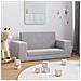 Divano Letto Bambini a 2 Posti Grigio Chiaro in Morbido Peluche - Foto miniatura 9