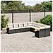 Set Divani Da Giardino 10pz Con Cuscini In Polyrattan Nero - Foto miniatura 1