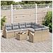 Set Divano Giardino 9 Pezzi con Cuscini Beige in Rattan, Divano Giardino a 2 Posti con Ripostiglio e Cuscini Beige in Rattan - Foto miniatura 3