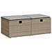 Set Divano da Giardino 2 pz con Cuscini Beige Polyrattan Acacia - Foto miniatura 1