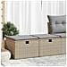 Set Divano da Giardino 2 pz con Cuscini Beige Polyrattan Acacia - Foto miniatura 2