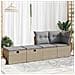 Set Divano da Giardino 2 pz con Cuscini Beige Polyrattan Acacia - Foto miniatura 3