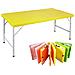 Tavolo Pieghevole Portatile Multifunzionale Da 125 Cm Con Maniglia, Altezza Regolabile, Per Picnic In Campeggio In/outdoor, Giallo - Foto miniatura 3