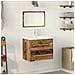 Armadio lavabo bagno con lavabo incorporato legno vecchio legno ingegnerizzato - Foto miniatura 2