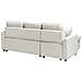 Divano Letto Angolare 3 Posti Nassjo Lino Sintetico Beige Chiaro Lato Destro - Foto miniatura 6