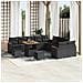 Set Divano da Giardino con cuscino 13 pcs Nero Poly Rattan - Foto miniatura 2