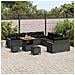 Set Divano da Giardino con cuscino 13 pcs Nero Poly Rattan - Foto miniatura 3