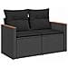 Set Divano da Giardino con cuscino 13 pcs Nero Poly Rattan - Foto miniatura 5