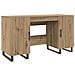 Scrivania rovere artigianale 140 x 50 x 75 cm Legno multistrato - Foto miniatura 1