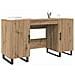 Scrivania rovere artigianale 140 x 50 x 75 cm Legno multistrato - Foto miniatura 3