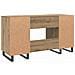 Scrivania rovere artigianale 140 x 50 x 75 cm Legno multistrato - Foto miniatura 8
