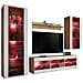 Komodee, Set Di Mobili Porta TV Tivoli Medio RTV, Wotan /White, LED RGB, Larghezza 245 cm x Altezza 159 cm x Profondità 35 cm, Per soggiorno, Camera da letto - Foto miniatura 1