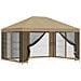 Gazebo da giardino con pareti laterali 4 × 3 m Beige - Foto miniatura 1
