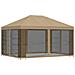 Gazebo da giardino con pareti laterali 4 × 3 m Beige - Foto miniatura 3
