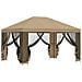 Gazebo da giardino con pareti laterali 4 × 3 m Beige - Foto miniatura 4