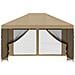 Gazebo da giardino con pareti laterali 4 × 3 m Beige - Foto miniatura 5