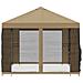 Gazebo da giardino con pareti laterali 4 × 3 m Beige - Foto miniatura 6