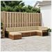 Set di divani da esterno con cuscino 7 pcs Naturale e Beige - Foto miniatura 2