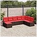 Set di divani con cuscino 8 pcs Marrone e Rosso polyrattan - Foto miniatura 2
