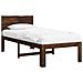 Letto Singolo con Testiera ROSTOCK Marrone Scuro 90 x 200 cm - Foto miniatura 1