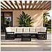 Set Divano da Giardino 8 pz Nero polyrattan - Foto miniatura 5