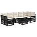 Set Divano da Giardino 8 pz Nero polyrattan - Foto miniatura 1