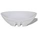 Lavello Ovale In Ceramica Di Lusso Con Troppopieno 59 X 38,5 Cm - Foto miniatura 5
