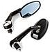 Specchietti 22mm Manubrio Moto Retrovisori Metallo Universali Ovali Argento - Foto miniatura 1