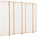 Divisorio A 6 Pannelli 240x170x4 Cm In Tessuto Crema - Foto miniatura 3
