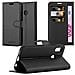 Custodia Compatibile Con Huawei P20 Lite In Nero Carbone - Coperchio Protettiva Con Chiusura Magnetica, Funzione Stand E Tasca Per Le Carte - Foto miniatura 1