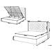 Letto Imbottito In Velluto Grigio Con Contenitore 180 X 200 Cm Lubbon - Foto miniatura 11