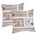 Coppia Cuscini Arredo Imbottiti 40x40 Disegno Shabby Love Colore Beige   - Foto miniatura 1