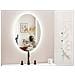 Specchio Da Bagno Con Illuminazione Led Ovale 60 X 80 Cm Viriat - Foto miniatura 1