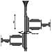 Staffa a soffitto serie M Pro VESA 200 per Monitor da 17 a 42" Porttata 31,8 kg Colore Nero - Foto miniatura 10