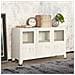 Credenza Bianca Industriale 105x35x62 Cm In Metallo E Vetro - Foto miniatura 1