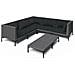 Set Divani Giardino 6 Pz Con Cuscini In Polyrattan Grigio Scuro - Foto miniatura 1
