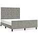 Giroletto Con Testiera Grigio Chiaro 140x190 Cm In Velluto - Foto miniatura 2