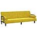 Divano Letto Con Braccioli Giallo In Velluto - Foto miniatura 1