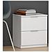 Comodino Syracuse, Comodino Moderno A 2 Cassetti, Tavolino Da Notte, Comò Basso Per Camera Da Letto, 38x34h45 Cm, Bianco - Foto miniatura 1