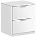 Comodino Syracuse, Comodino Moderno A 2 Cassetti, Tavolino Da Notte, Comò Basso Per Camera Da Letto, 38x34h45 Cm, Bianco - Foto miniatura 2
