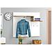 Mobile Da Ingresso Ezio, Entratina Moderna Multifunzione, Armadietto Multiuso Per Atrio, 100% Made In Italy, Cm 120x30h100, Bianco Lucido E Acero - Foto miniatura 1